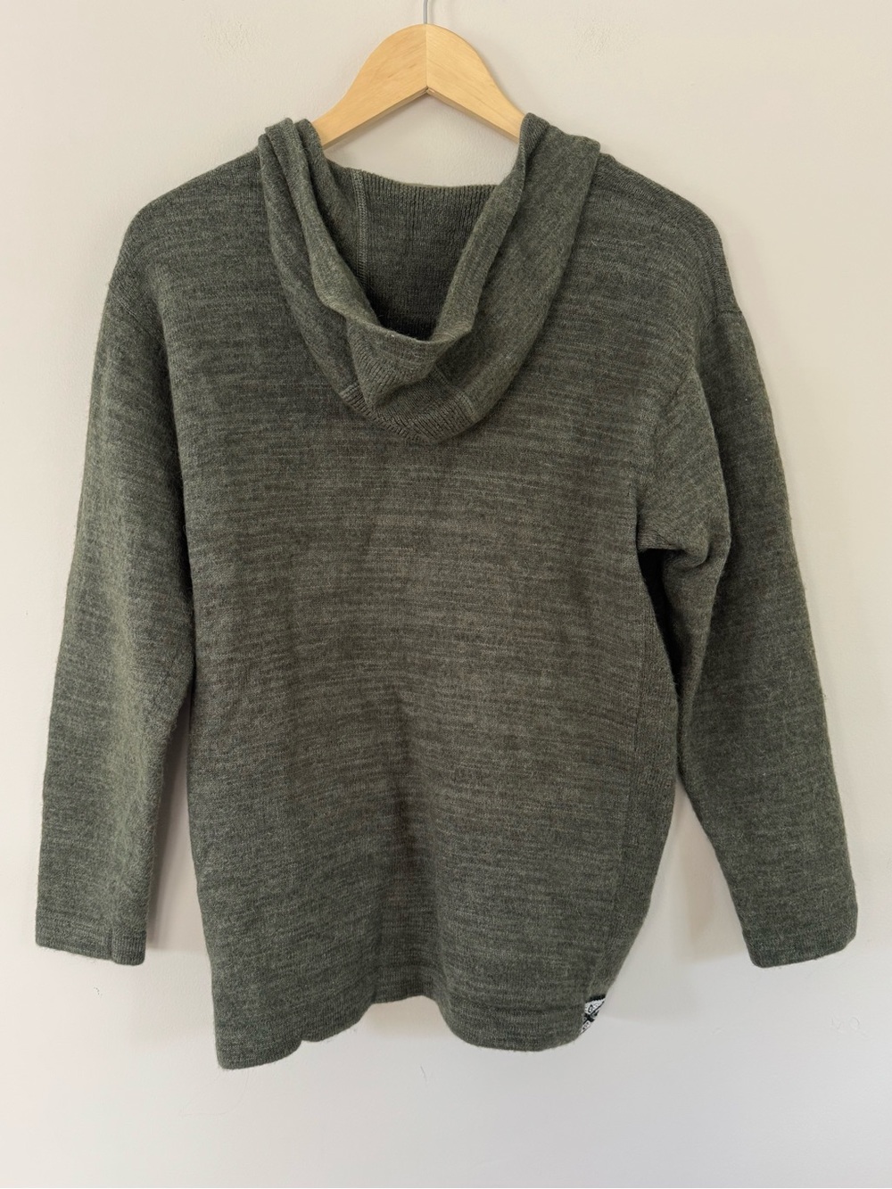 Paka Unisex The Hoodie Hooded Alpaca Blend Sweater Eucalyptus Green Large - Picture 5 of 13